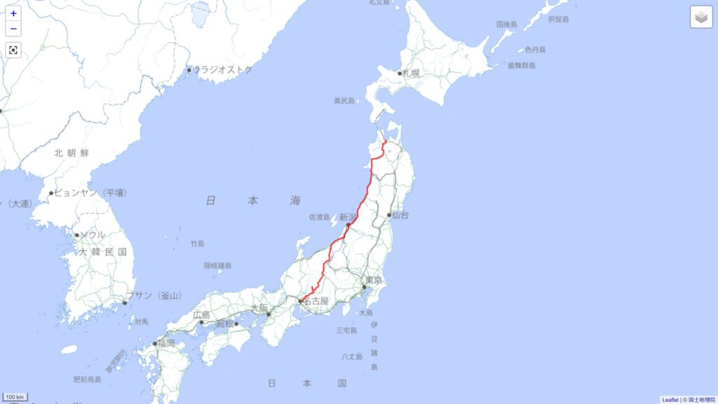 フェーン現象で猛暑の中 北緯40度線を越える にかほ 秋田 能代 19夏自転車旅